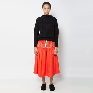 Sofie D'Hoore "Saudad" Cotton Skirt in Poppy Red, size 34. (fits size XS/S ish)